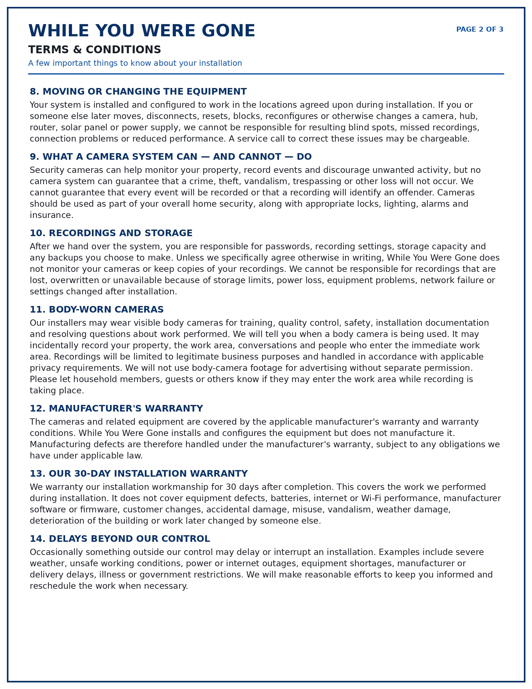 Terms and Conditions page 2